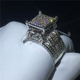 NEW Deluxe Sterling Silver Pave setting AAAA Quality Cz Diamonds Promise Engagement Rings