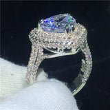 NEW Big Heart shape 6ct AAAA Quality Cubic Zirconia Promise Engagement Rings
