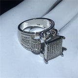 NEW Deluxe Sterling Silver Pave setting AAAA Quality Cz Diamonds Promise Engagement Rings