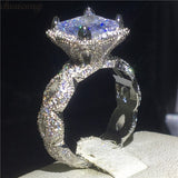 NEW Vintage Luxury Princess cut AAAA Quality CZ Diamonds Engagement Wedding Court Rings
