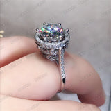 NEW Luxury Dazzling Round Cut Silver AAAA Quality Cubic Zirconia Engagement Promise Rings