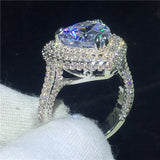 NEW Big Heart shape 6ct AAAA Quality Cubic Zirconia Promise Engagement Rings