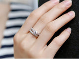 New Design Rose Gold Silver Color Round Cut AAA+ Quality Luxury Wedding Ring Set