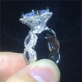 NEW Vintage Luxury Princess cut AAAA Quality CZ Diamonds Engagement Wedding Court Rings