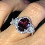 NEW  Designer Luxury Red Stone Oval Cut AAA+ Quality CZ Diamonds Fashion Rings