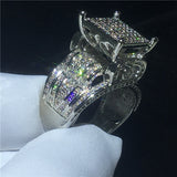 NEW Deluxe Sterling Silver Pave setting AAAA Quality Cz Diamonds Promise Engagement Rings