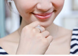 New Design Rose Gold Silver Color Round Cut AAA+ Quality Luxury Wedding Ring Set