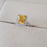 NEW ARRIVAL Designer Fashion Yellow Square Cut AAA+ Quality CZ Diamonds Fashion Rings