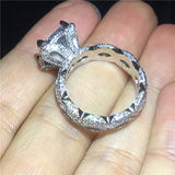 NEW Vintage Luxury Princess cut AAAA Quality CZ Diamonds Engagement Wedding Court Rings