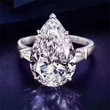 Handmade Silver Emerald cut 2ct Lab Diamond Engagement Wedding Ring