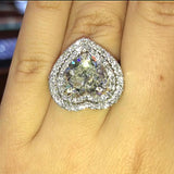 New Lovely  Luxury Heart Cut Design AAA+ Quality CZ Diamonds Engagement Rings