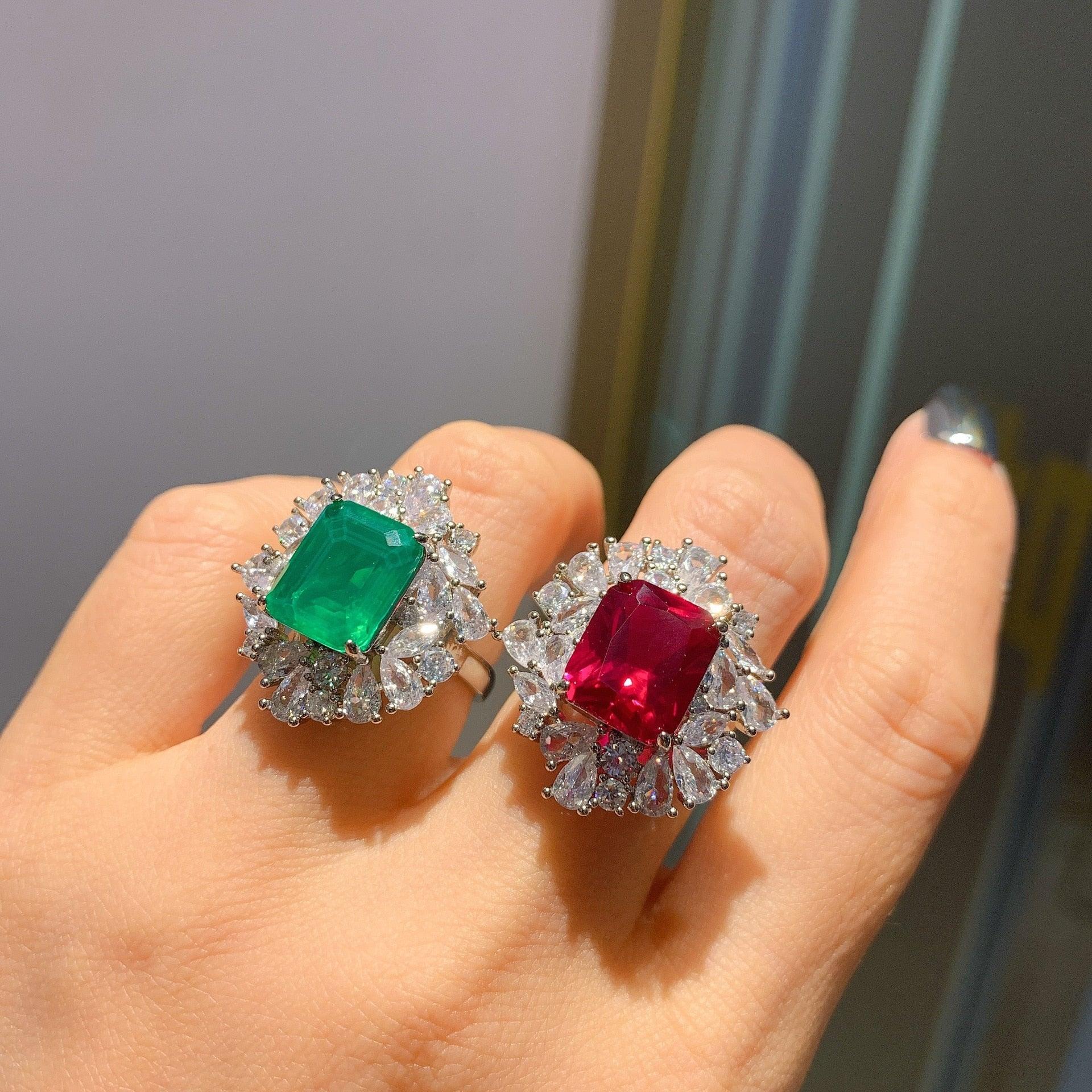 Vintage Emerald Sapphire Ruby and Diamond Cluster Ring - Rings from  Cavendish Jewellers Ltd UK
