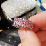 Stylish Colorful AAA+ Cubic Zirconia Diamonds Fashion Eternity Promise Rings - Rings Universe