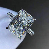 Captivating Luxury Silver Color Inlaid Big Square AAA+ CZ Diamonds Fashion Brilliant Rings - Rings Universe