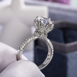 New  Arrival Trendy Flower Design AAA+ Quality CZ Diamonds Solitaire Engagement Rings
