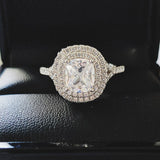 New Arrivals Stunning Pink Yellow Cushion Cut AAA+ Quality CZ Diamonds Luxury Rings