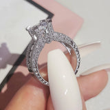 New Arrival - Luxury Halo silver color Round Cut Designer AAA+ Quality CZ Diamonds Rings