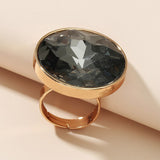 NEW VINTAGE RINGS Bohemian Vintage Black Crystal Stone Boho Gold Metal Ring