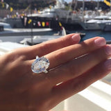 Handmade Silver Emerald cut 2ct Lab Diamond Engagement Wedding Ring