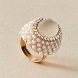 NEW VINTAGE RINGS Elegant Golden Pearls Opal Adjustable Ring