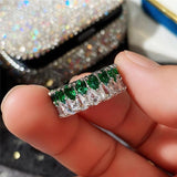 Stylish Colorful AAA+ Cubic Zirconia Diamonds Fashion Eternity Promise Rings - Rings Universe