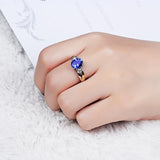 Superb Classic 925 Silver Luxury AAAA Rings With Oval Lab Sapphire Gemstone - Rings Universe
