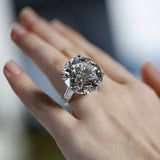 Handmade Silver Emerald cut 2ct Lab Diamond Engagement Wedding Ring