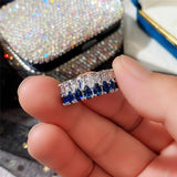 Stylish Colorful AAA+ Cubic Zirconia Diamonds Fashion Eternity Promise Rings - Rings Universe
