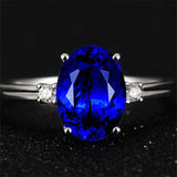 New Classic Oval Cut green/pink/blue Lab Sapphires Gemstone Fashion Rings - Rings Universe