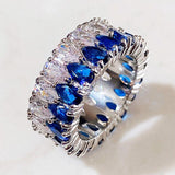 Stylish Colorful AAA+ Cubic Zirconia Diamonds Fashion Eternity Promise Rings - Rings Universe
