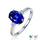 New Classic Oval Cut green/pink/blue Lab Sapphires Gemstone Fashion Rings - Rings Universe