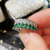 Stylish Colorful AAA+ Cubic Zirconia Diamonds Fashion Eternity Promise Rings - Rings Universe