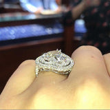New Lovely  Luxury Heart Cut Design AAA+ Quality CZ Diamonds Engagement Rings