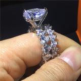 NEW Luxury Vintage Heart cut 8ct AAAA Quality CZ Diamonds Ring Sets