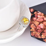 Dazzling New Luxury Yellow Color Cushion Cut AAA+ CZ Diamonds Fashion Rings - Rings Universe