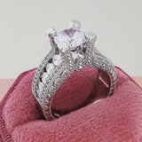 New Arrival - Luxury Halo silver color Round Cut Designer AAA+ Quality CZ Diamonds Rings