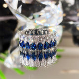 Stylish Colorful AAA+ Cubic Zirconia Diamonds Fashion Eternity Promise Rings - Rings Universe