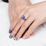 Superb Classic 925 Silver Luxury AAAA Rings With Oval Lab Sapphire Gemstone - Rings Universe