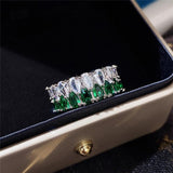 Stylish Colorful AAA+ Cubic Zirconia Diamonds Fashion Eternity Promise Rings - Rings Universe