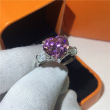 NEW Heart Shape Luxury 5ct Lab AAA Quality Topaz CZ Diamonds Promise Rings