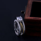 Glamorous Luxury Gold Silver Color Geometry AAA+ Cubic Zirconia Diamonds Fashion Rings - Rings Universe