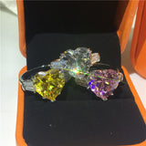 NEW Heart Shape Luxury 5ct Lab AAA Quality Topaz CZ Diamonds Promise Rings
