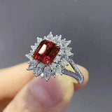 Desirable New Luxury Blue Green Red Color Princess Cut AAA+ CZ AAA+ Diamonds Fashion Rings - Rings Universe