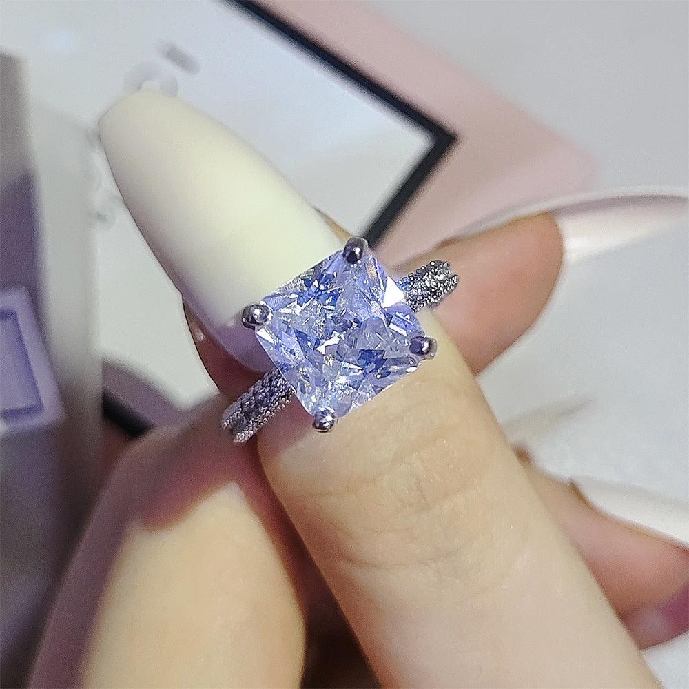 QUALITY RINGS Luxury Princess Cut AAA+ Cubic Zirconia Diamonds Engagement  Rings – Rings Universe