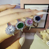 Appealing Designer Oval cut AAA+ Cubic Zirconia Diamonds Luxury Fashion Ring - Rings Universe