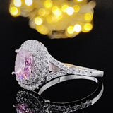 New Arrivals Stunning Pink Yellow Cushion Cut AAA+ Quality CZ Diamonds Luxury Rings