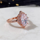 New Arrival Outstanding Luxury Rose Gold Color Marquise Cut AAA+ CZ Diamond Fashion Rings - Rings Universe