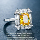 NEW Luxury Yellow Color Princess Cut AAA+ Quality CZ Diamonds Engagement Fashion Rings - Rings Universe