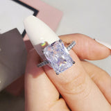 New Arrival Luxury Rectangle Cut Delightful AAA+ Quality CZ Diamonds Engagement Rings