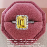 NEW ARRIVAL Designer Fashion Yellow Square Cut AAA+ Quality CZ Diamonds Fashion Rings